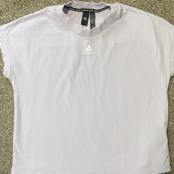 Adidas Women’s Lavender Crew Neck Tee, size S, relaxed fit - Picture 1 of 6
